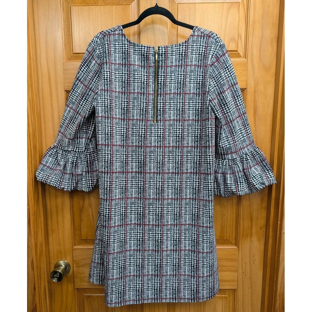 Nina Leonard Women's XL Dress Back Gold Zip 3/4 Bell Sleeves Business Stretchy - Picture 2 of 11